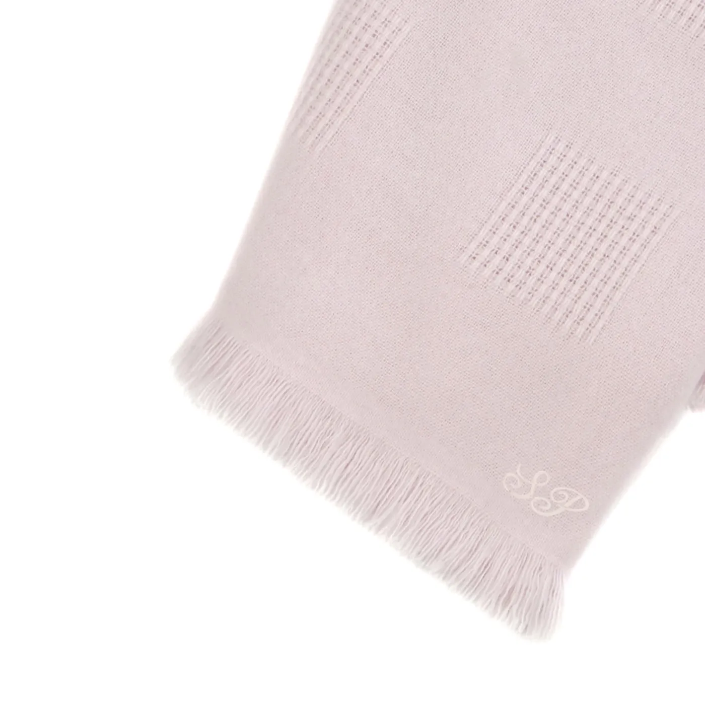 San Patrignano Farnese Soft Pink 100% Cashmere Singolo Plaid con frange corte> Coperte