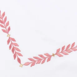 TessilArte Federa Smeraldo Bianco e Rosa Ricamata in Raso di Cotone> Biancheria Da Letto