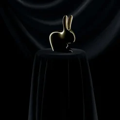 Ghidini 1961 Fermaporta a forma di coniglio in ottone lucido di Stefano Giovannoni><noscript><img width=