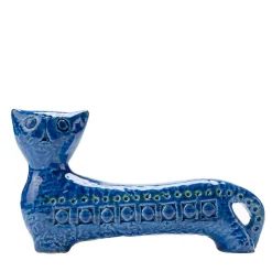 Bitossi Ceramiche Figurina di gatto lungo Rimini Blu di Aldo Londi> Statuine