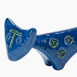 Bitossi Ceramiche Figurina di gatto Rimini Blu di Aldo Londi><noscript><img width=