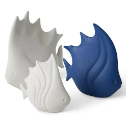Lineasette Figurina Pesce Tropicale in Ceramica Blu><noscript><img width=