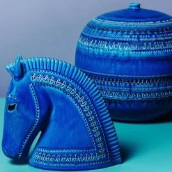 Bitossi Ceramiche Figurina testa di cavallo Rimini Blu di Aldo Londi> Statuine