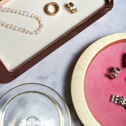 Zanetto Firenze Vassoio rettangolare a tasca vuota in rame e bianco crema><noscript><img width=