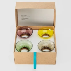 Pieces of Venice Fondamenta Vetrai Set di 4 portacandele in briccola e vetro di Murano> Candelieri E Portacandele