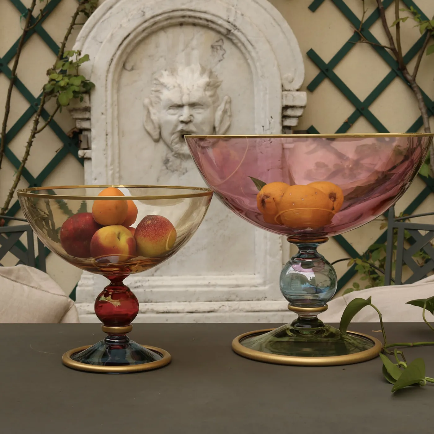 Griffe Montenapoleone by Vetrerie di Empoli Fruttiera grande Arlecchino> Centrotavola