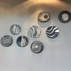 Giovanna La Falce Gob 12 Piatto in Ceramica Bianco e Nero> Piatti Decorativi