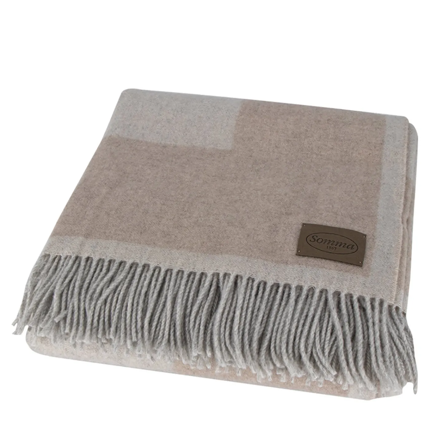 Somma 1867 Gold Plaid jacquard beige> Coperte