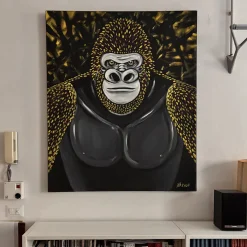Daniele Nannini Gorilla spaziale gigante Pittura acrilica su tela><noscript><img width=