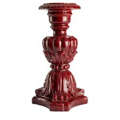 Fratelli Bevilacqua Grande Candelabro Barocco in Ceramica Bordeaux> Candelieri E Portacandele