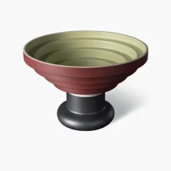 Bitossi Ceramiche Grande centrotavola verde e rosso di Ettore Sottsass> Centrotavola