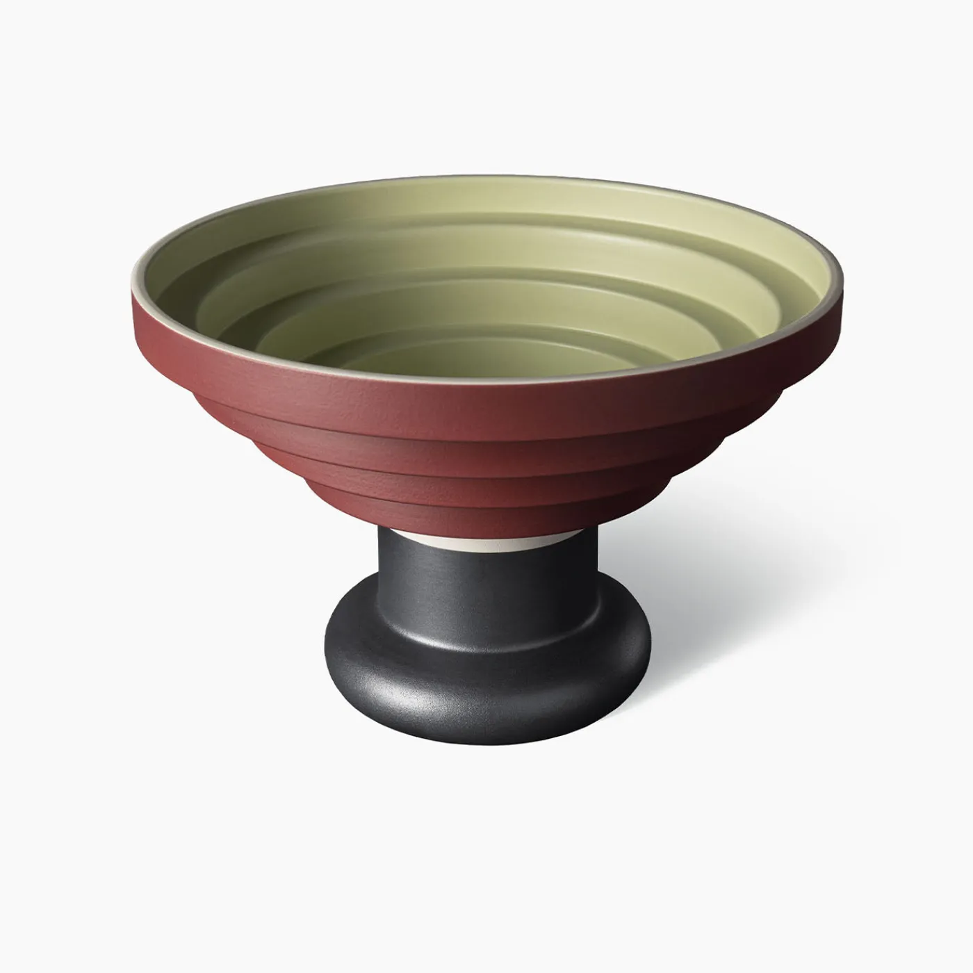 Bitossi Ceramiche Grande centrotavola verde e rosso di Ettore Sottsass> Centrotavola