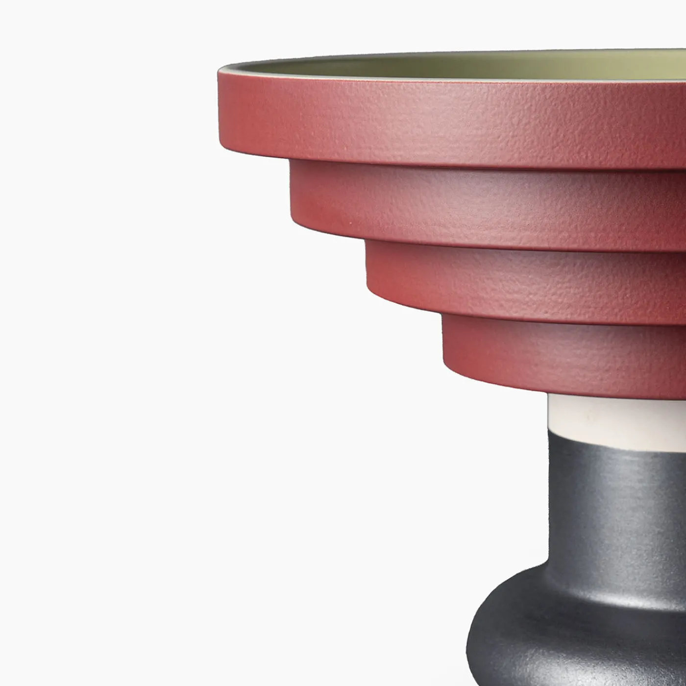 Bitossi Ceramiche Grande centrotavola verde e rosso di Ettore Sottsass> Centrotavola