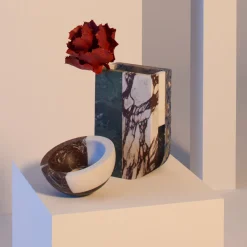 MMairo Grande ciotola in marmo multicolore Gae di Arthur Arbesser> Centrotavola