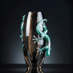 VGnewtrend Grande vaso marrone con 2 gechi> Vasi Da Fiori