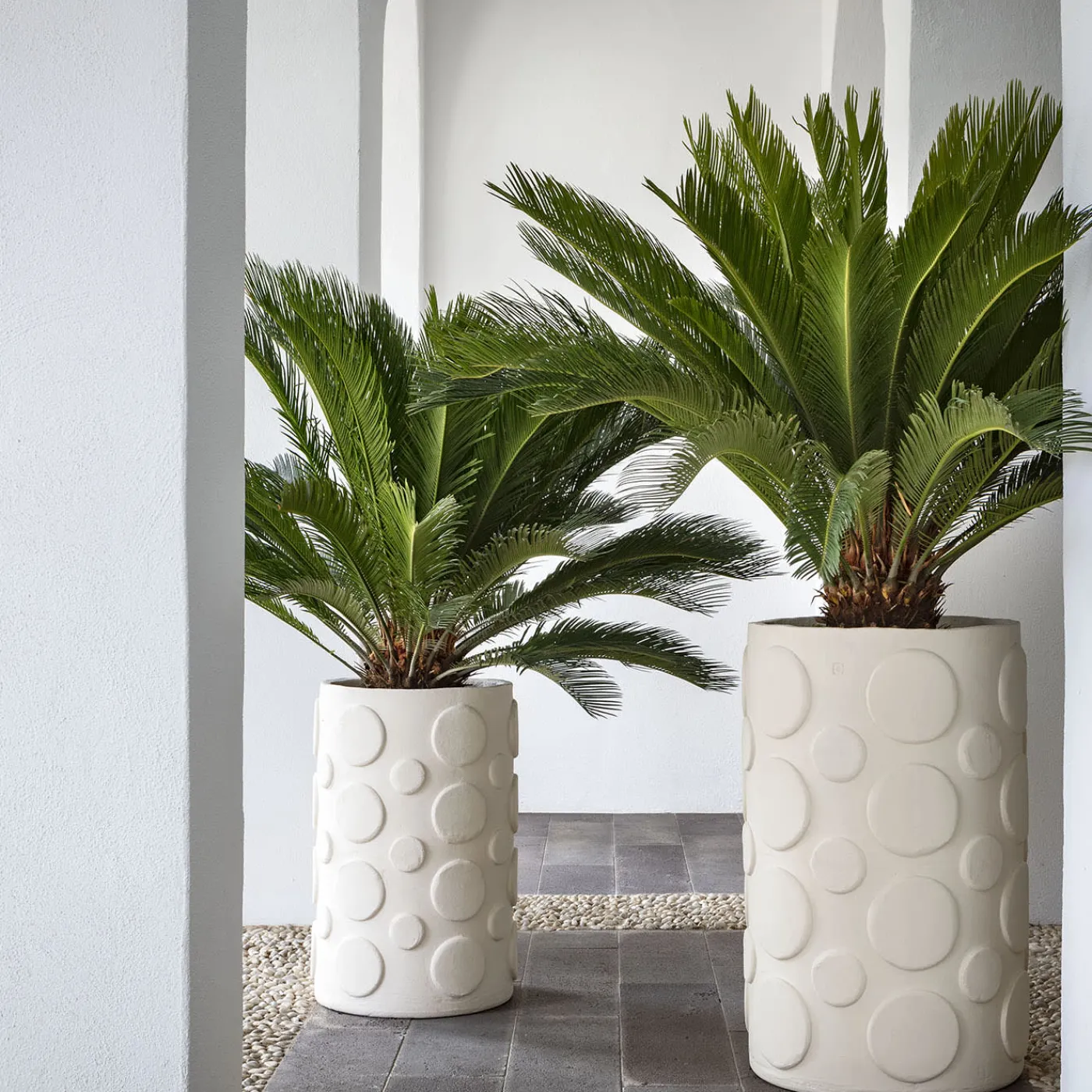 Pot à Porter Hampton Vaso in ceramica bianca a pois> Cachepot E Portavasi