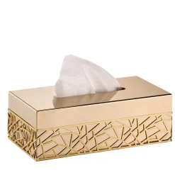 Villari HIROITO SCATOLA PER FAZZOLETTI RETTANGOLARE - ORO> Arredo Bagno