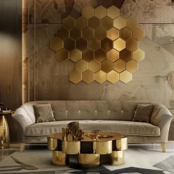 Favel Infinito Set di 20 piastrelle esagonali in ottone dall'aspetto trasandato><noscript><img width=