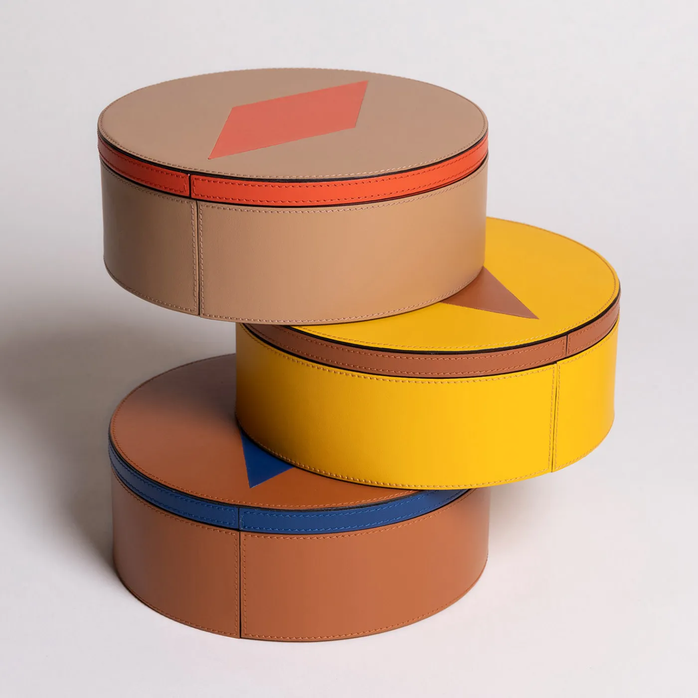 Luhdo Intarsio Briolette Caffè Latte Tangerine Circle Box> Scatole