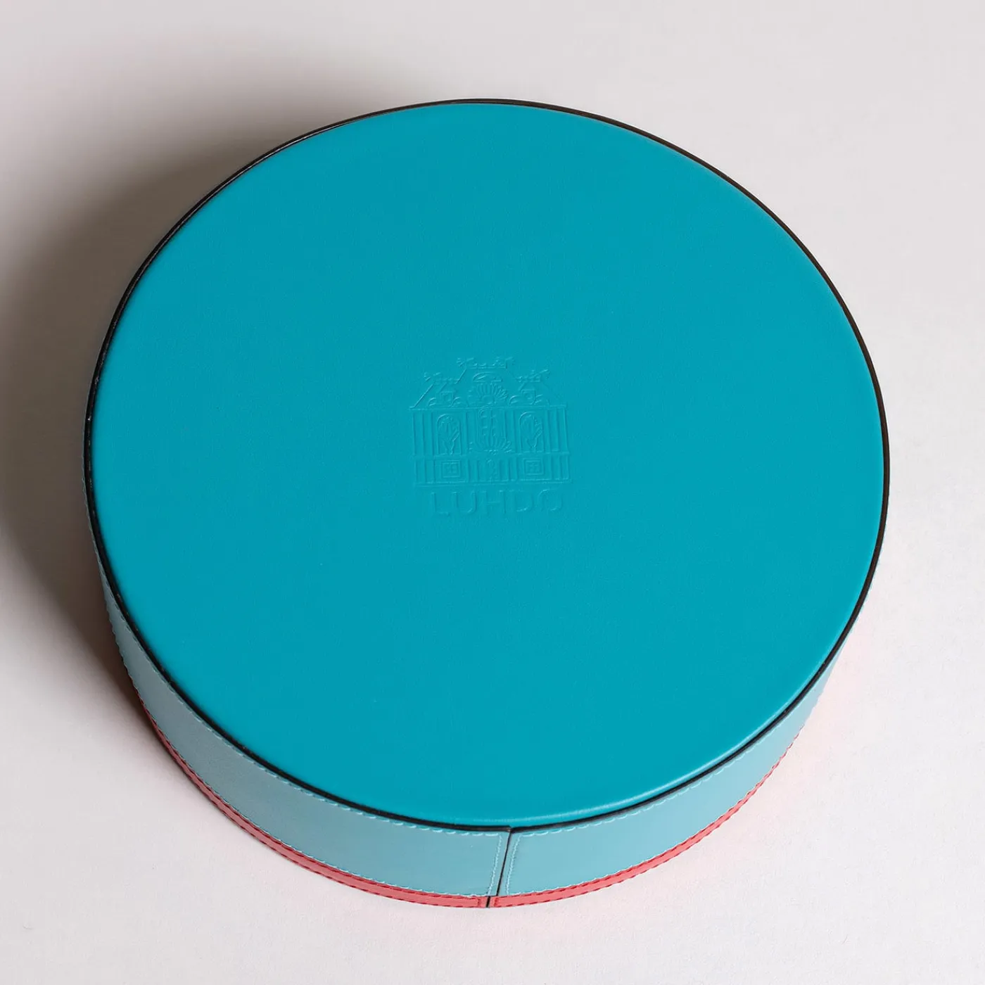 Luhdo Intarsio Briolette Turchese e Rosso Vero Scatola a forma di cerchio> Scatole