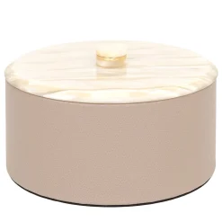 Pinetti Kelly Scatola media cilindrica beige con coperchio> Scatole