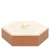 Pinetti Kelly Scatola nocciola bassa a taglio esagonale con coperchio> Scatole