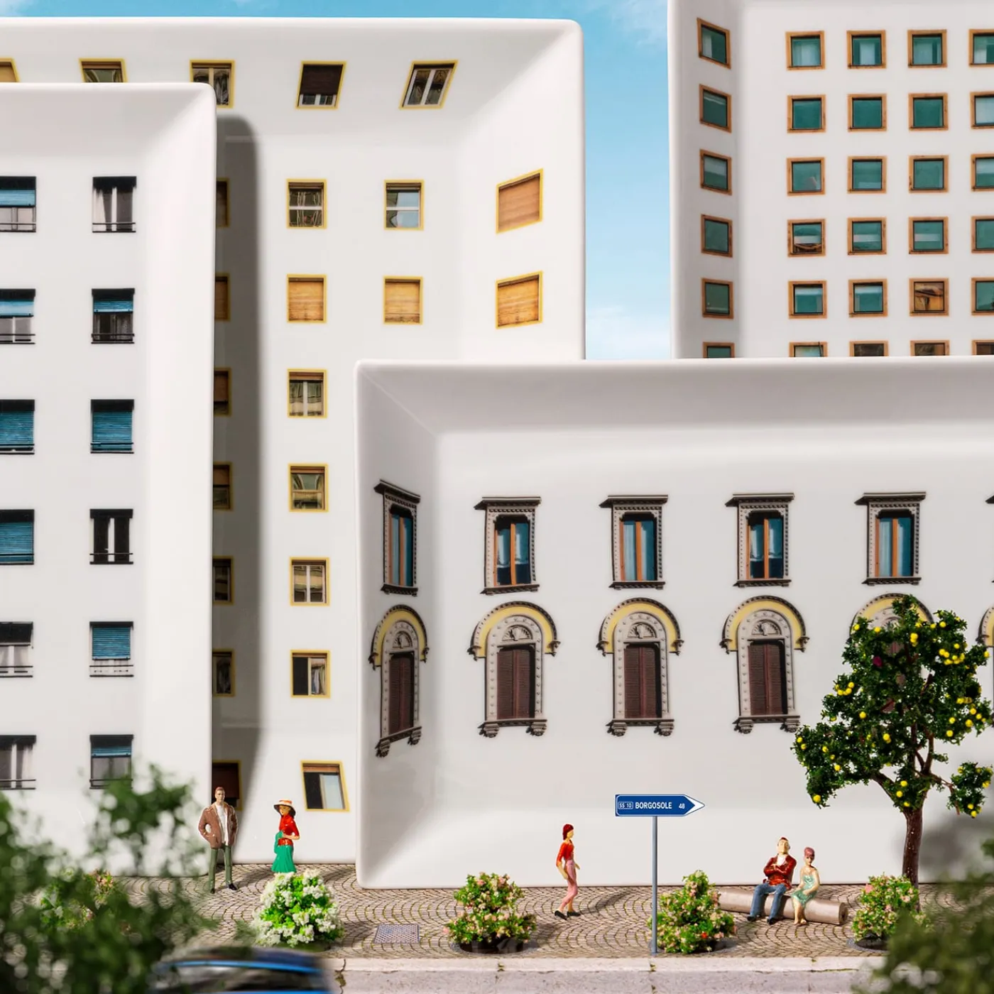 Grand Tour by Vito Nesta La Finestra Sul Cortile Videopoche rettangolare in porcellana #3> Svuotatasche