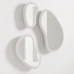 Secolo Laghi White Wood Set Of 3 Wall Mirrors><noscript><img width=