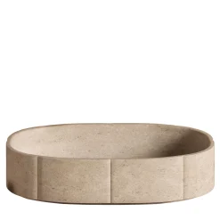 Luce Di Carrara Lavabo con top in marmo ovale beige sartoriale> Lavabi E Vasche Da Bagno