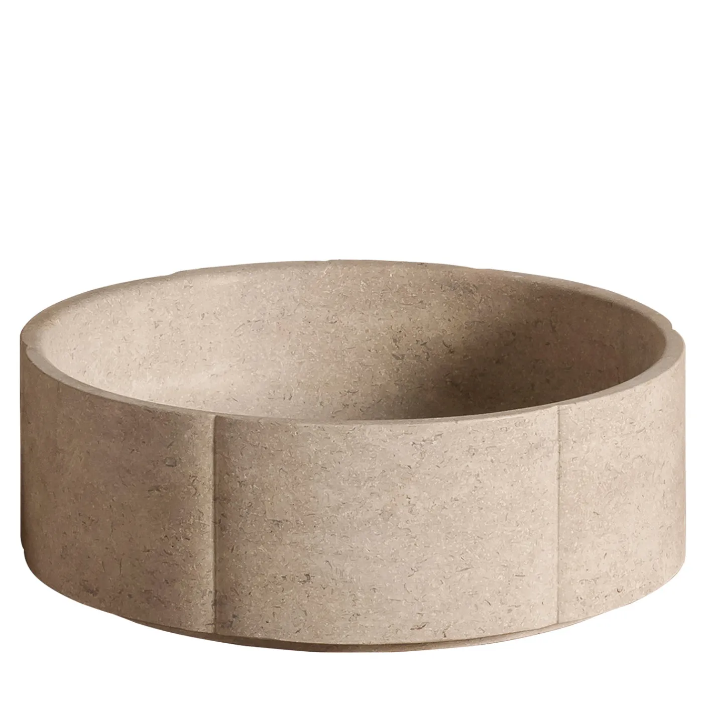 Luce Di Carrara Lavabo da piano in marmo beige rotondo Sartoriale> Lavabi E Vasche Da Bagno