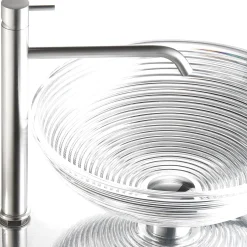 Il Paralume Marina Lavabo in cristallo rigato a mano> Lavabi E Vasche Da Bagno