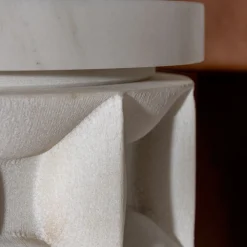 Kreoo Lavabo in marmo Bianco del Re a colonna cilindrica Dawn><noscript><img width=