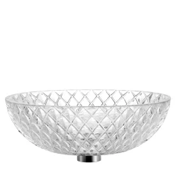 Il Paralume Marina Lavabo ovale in cristallo a rombi> Lavabi E Vasche Da Bagno