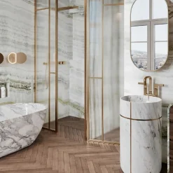 Kreoo Lavabo Tao Freestanding in Calacatta Oro> Lavabi E Vasche Da Bagno