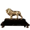 Petri Firenze Leone in ottone con base in lacca nera Figurina> Statuine