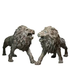 Fonderia Artistica Ruocco Leoni coppia di Sculture in Bronzo> Sculture Decorative