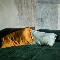 Once Milano Letto estivo Set di lino verde foresta><noscript><img width=