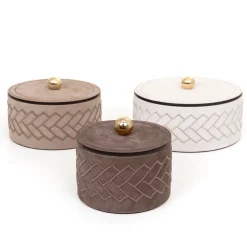 Pinetti Lily Piccola scatola cilindrica marrone con coperchio> Scatole