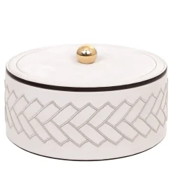 Pinetti Lily Scatola cilindrica grande bianca con coperchio> Scatole