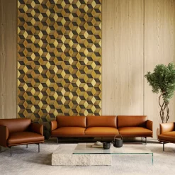 Favel Luce 3D Set di 15 piastrelle in ottone brunito satinato><noscript><img width=