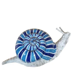 Ceramiche Ceccarelli Lumaca Grande scultura zoomorfa blu e azzurra> Statuine