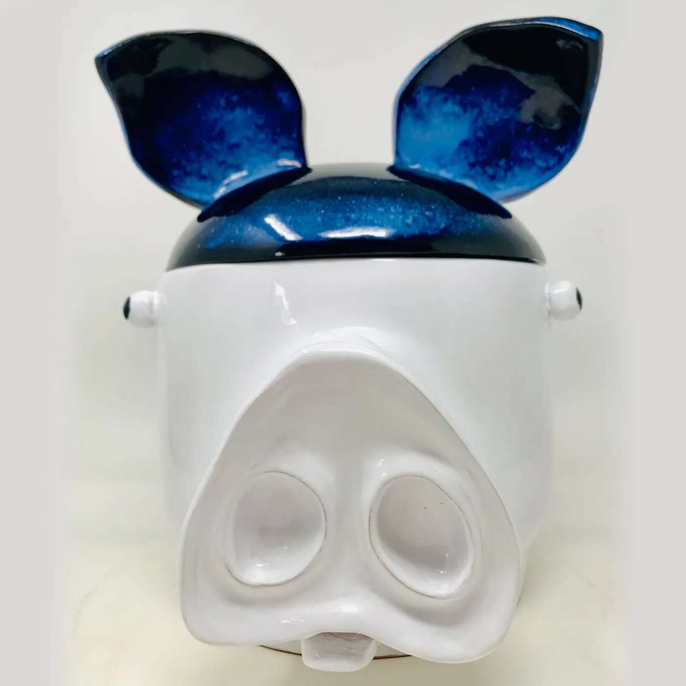 Freaklab Maiale Contenitore grande blu e bianco con coperchio> Vasi Con Coperchio