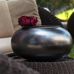 Zanetto Maria Cachepot in ottone placcato titanio> Cachepot E Portavasi