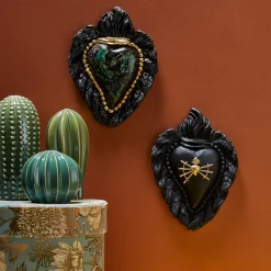 Cuore di Argilla MATT ME HALF WAY CUORE IN CERAMICA NERA> Sculture Da Parete