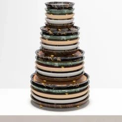 Giobagnara Mini vassoio rotondo in pelle e marmo Monza #1> Svuotatasche