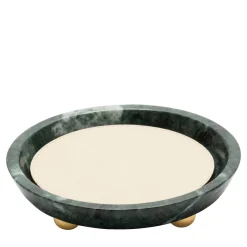 Giobagnara Mini vassoio rotondo in pelle e marmo Monza #2> Svuotatasche