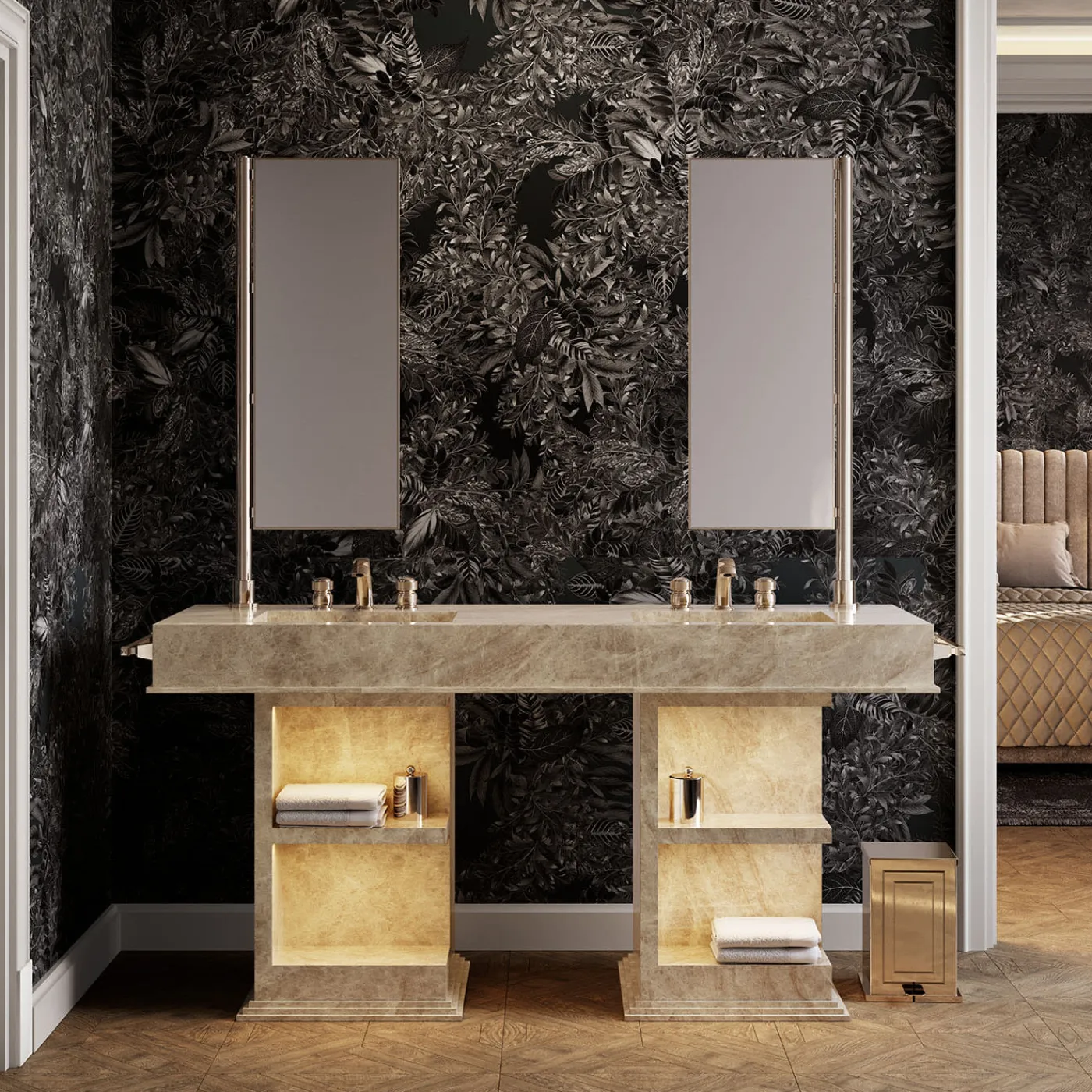 Devon&Devon My Love Water Vanity Medium in Gres Porcellanato Taj Mahal> Lavabi E Vasche Da Bagno
