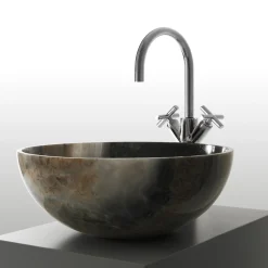 Kreoo Nabhi Collection Lavabo Bowl N.4 Small in Light Sky Onyx> Lavabi E Vasche Da Bagno
