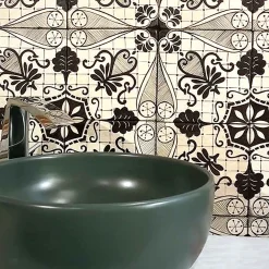 Studio Le Nid Nero Lava Set di 4 piastrelle #1> Piastrelle E Pavimenti