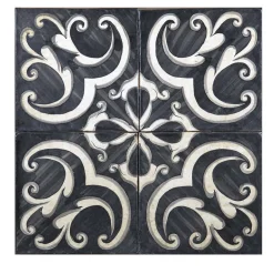 Studio Le Nid Nero Lava Set di 4 piastrelle #5> Piastrelle E Pavimenti